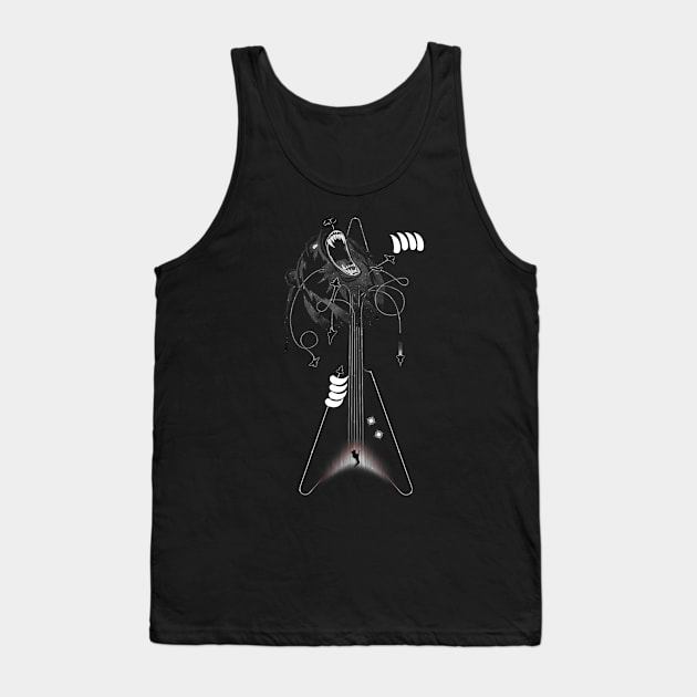 Cosmic Bear vs Rock God Guitarist Making Fighter Jets From Music Tank Top by original84collective